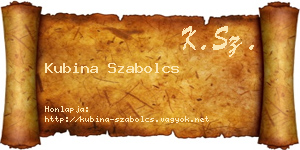 Kubina Szabolcs névjegykártya