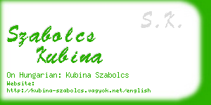 szabolcs kubina business card